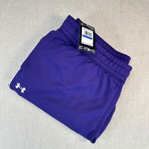 Under Armour Command Warm-Up Pants Womens XL Purple Loose Fit Ankle Zip 1383282